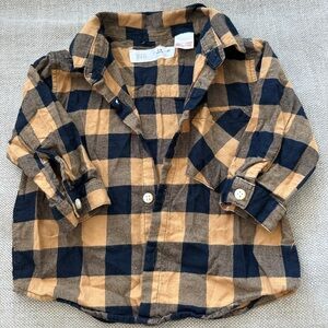 Zara kids plaid button down 3-6 months